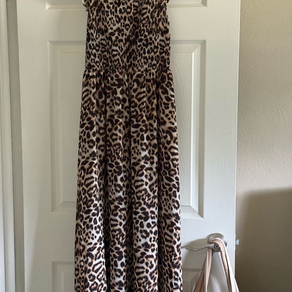 MELLODAY Textured Animal Print Dress